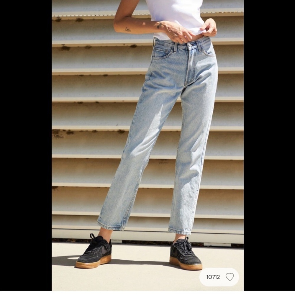 Brandy Melville Jeans‎ S RR082 Slim High Wasited Pants Light Wash